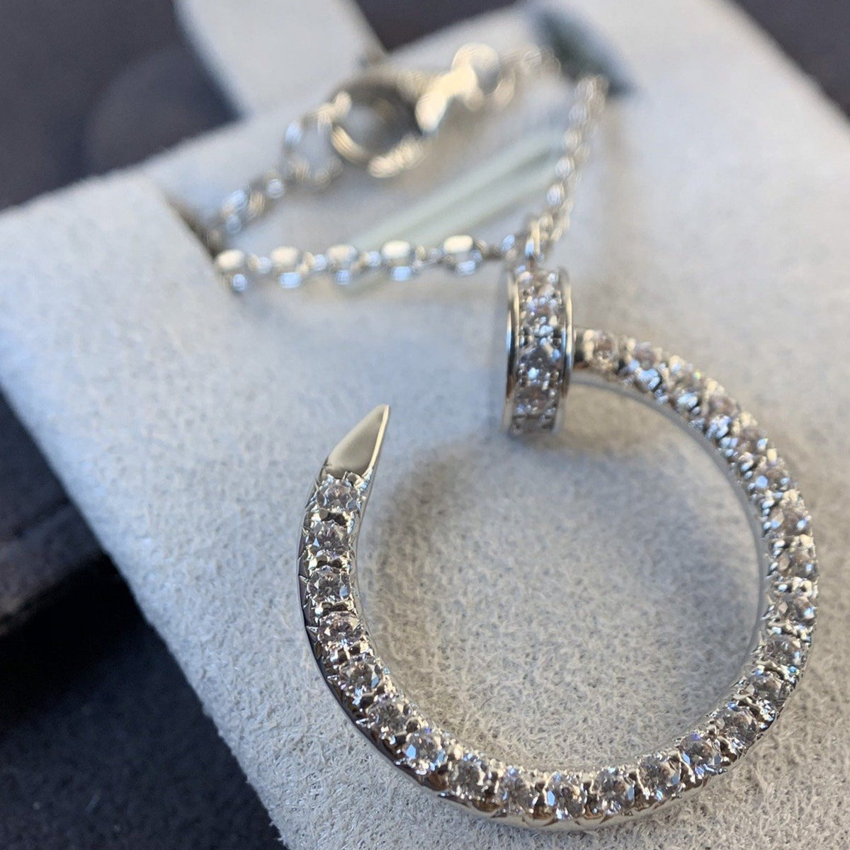CARTIER JUSTE NECKLACE 2.2MM SILVER FULL DIAMONDS