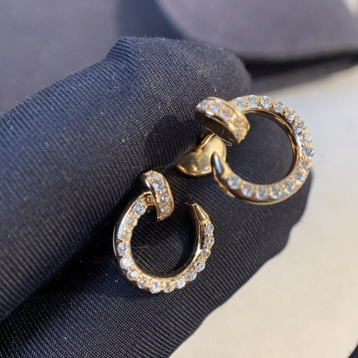 CARTIER JUSTE EARRINGS 3.65MM PINK GOLD DIAMONDS
