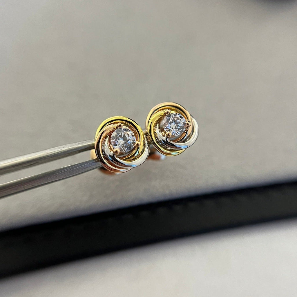 CARTIER TRINITY DIAMOND MINI STUD EARRINGS