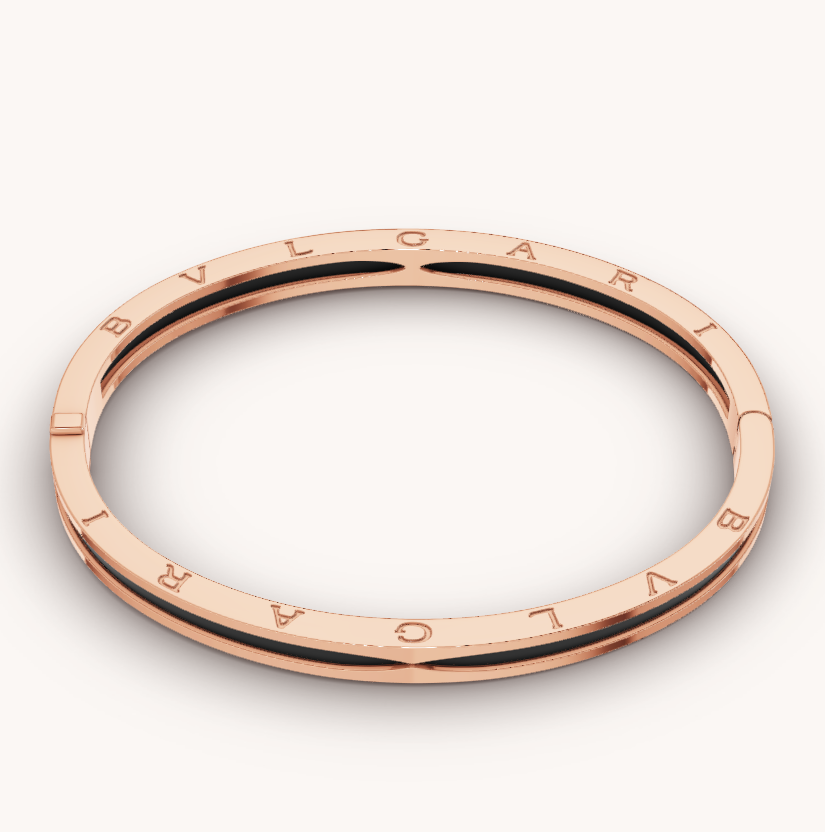 Bvlgari ZERO 1 PINK GOLD WITH BLACK CERAMIC BRACELET