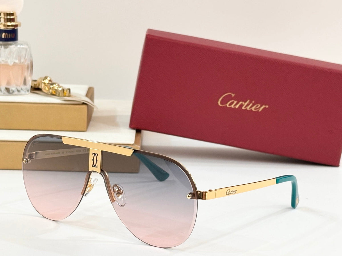 CARTIER SIGNATURE C DE AVIATOR FRAME SUNGLASSES 524543 IN METAL