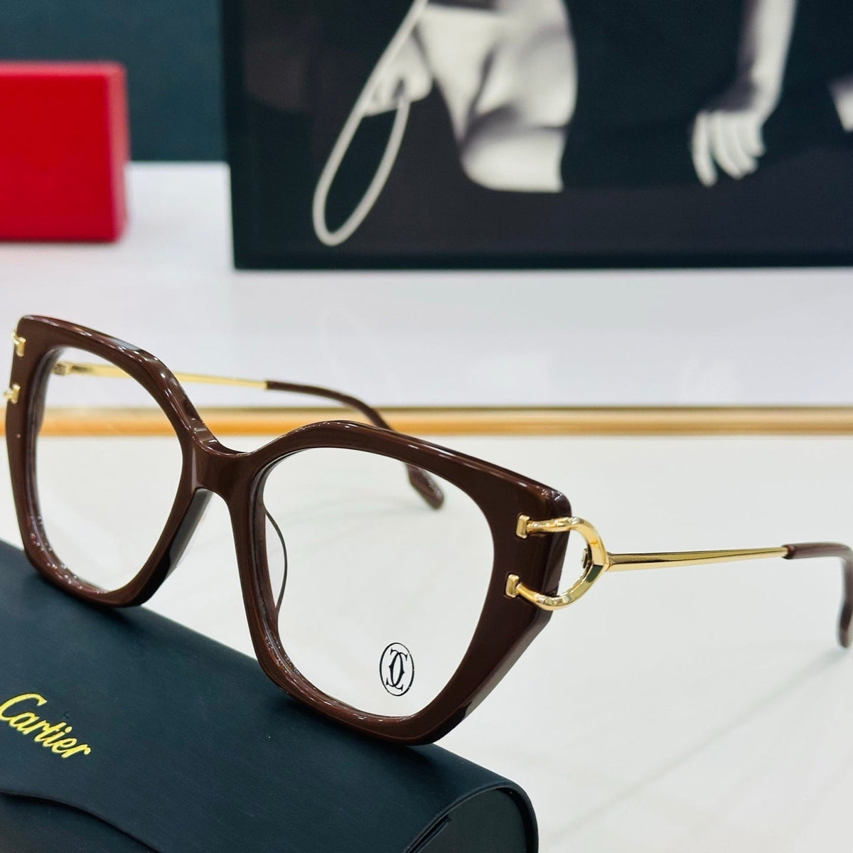 CARTIER C DE BUTTERFLY FRAME SUNGLASSES 522660 IN ACETATE