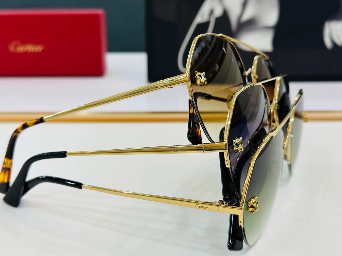 CARTIER SIGNATURE C DE AVIATOR FRAME SUNGLASSES CT0355S IN METAL