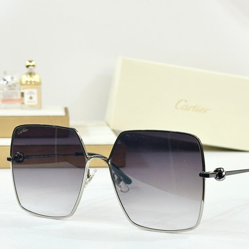CARTIER C DE OVERSIZED SQUARE FRAME SUNGLASSES CT0361 IN METAL