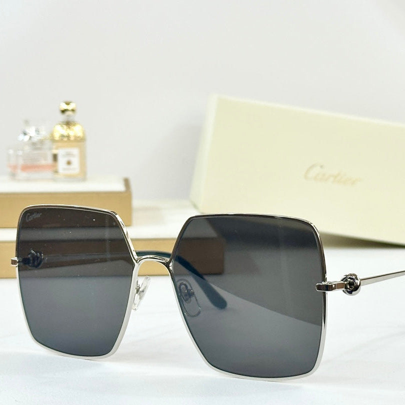 CARTIER C DE OVERSIZED SQUARE FRAME SUNGLASSES CT0361 IN METAL