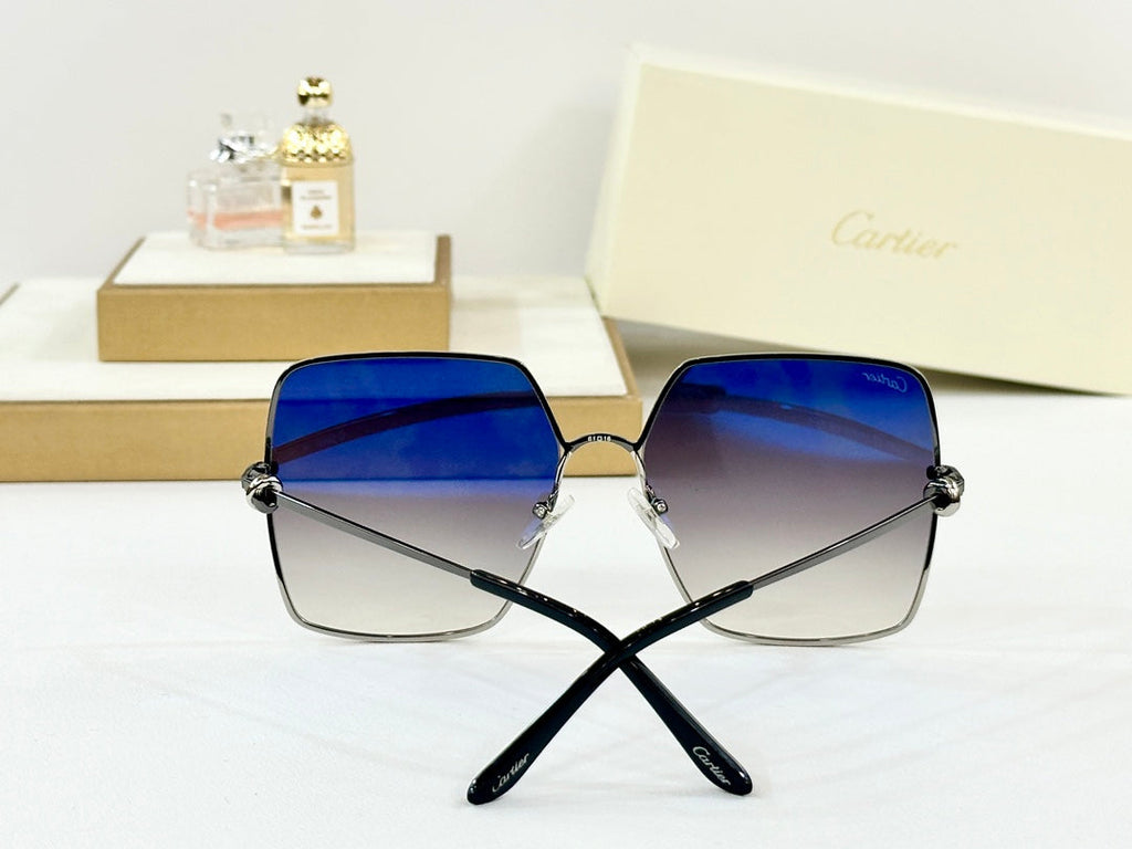 CARTIER C DE OVERSIZED SQUARE FRAME SUNGLASSES CT0361 IN METAL